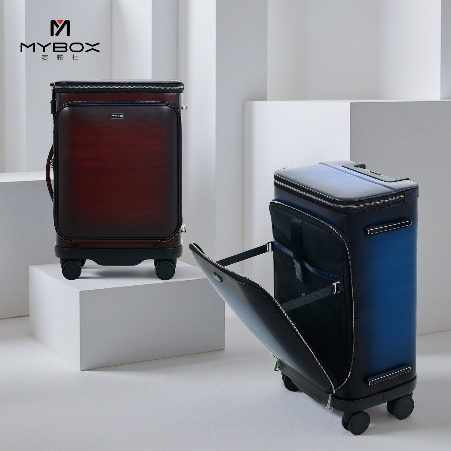 Mybox all-leather trolley case 24-inch universal wheel light luxury business suitcase wear-resistant large-capacity suitcase