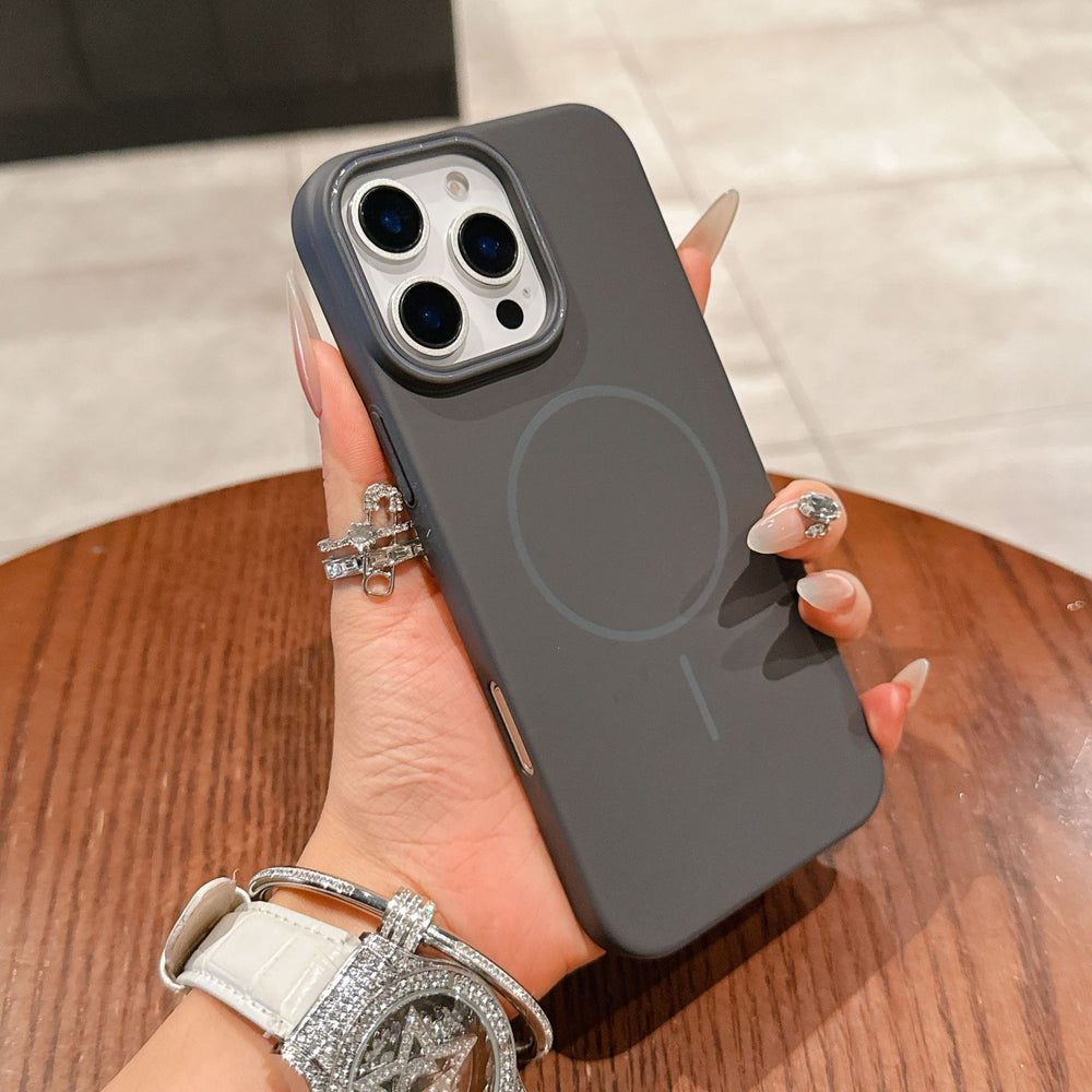 Suitable for apple 17promax soft pc color matching thin ring magnetic phone case iphone15 high-end protective cover