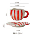Hand-painted ceramic coffee cup and saucer set - unique gift mug - creative niche gift - high-value handcrafted cup
