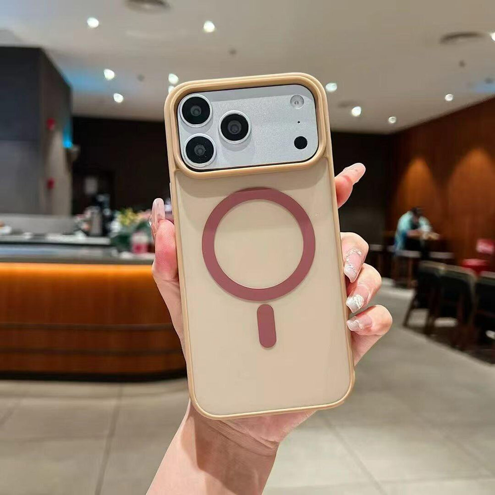 Suitable for iphone 17 phone case frosted eye-catching contrasting color apple 16 magnetic 15 apple 17pro phone case