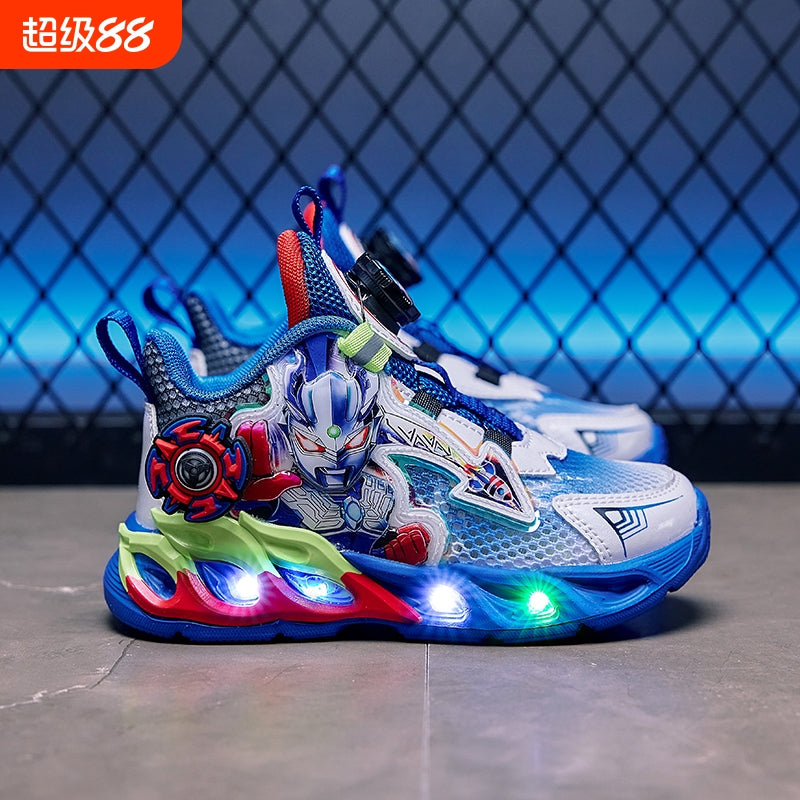 Spider-man kids' light-up shoes - spring/autumn  new collection - boys' waterproof leather sneakers with led lights
