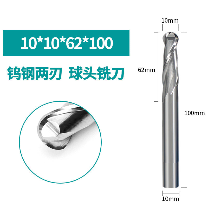 3.175-12Mm double blade spiral ball end milling cutter embossed carving woodworking milling cutter cnc tungsten steel ball end milling cutter