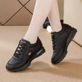 plus size women's shoes new arrival leather breathable sports shoes women's k-style thick solecasual soft bottom running dad shoes