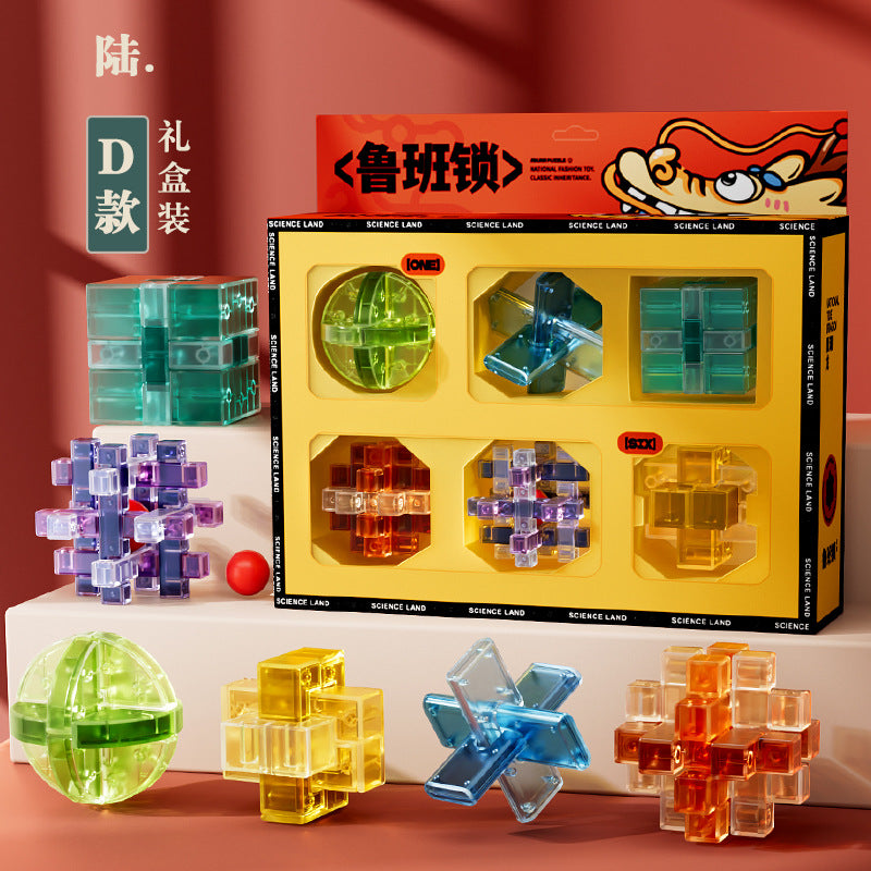 Kids educational science and education luban lock structure ball unlock ring rubik's cube intelligence primary school student kongming lock gift toy