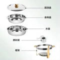 Stainless steel gold-plated mini buffet warmer set - hotel-grade alcohol-fired food warmer - cross-border supply