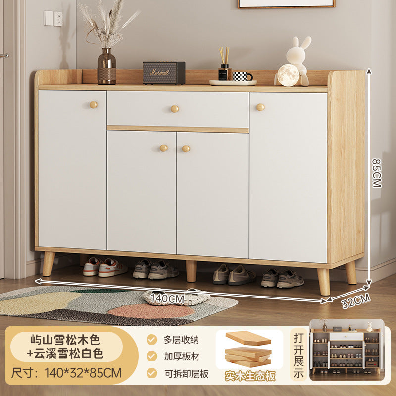 Solid wood shoe cabinet, indoor entrance to the home entrance, simple wall locker, shoe rack, log wind