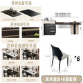 New rock slab island table all-in-one solid wood telescopic tea table small apartment modern for home multifunctional dining table