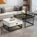 Modern minimalist sintered stone coffee table - luxury, trendy, space-saving design for small living rooms - available in various sizes for creative home combinations