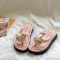 Kitten polka dot flip-flops outwear sandals new arrivalinsfashionthick sole flip-flops korean style home slippers for women