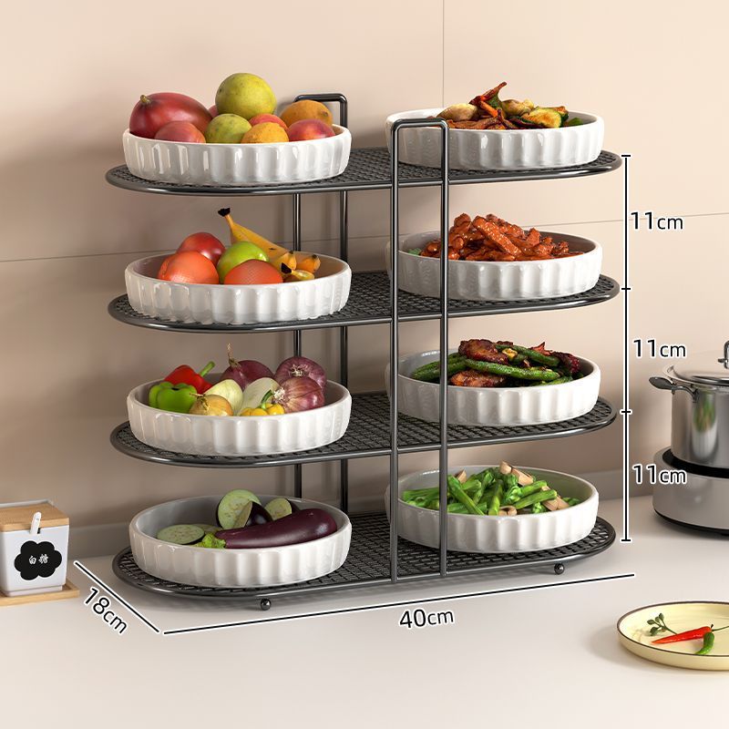 Kitchen multifunctional storage rack, dish rack, storage artifact, dishes, plates, spices, countertop, multi-layer simple tableware rack