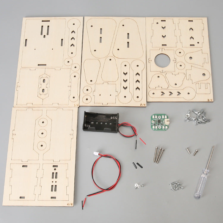 STEAM handmade technology small production mechanical dog voice-activated desk lamp educational toy creative voice-activated color-changing puppy lamp