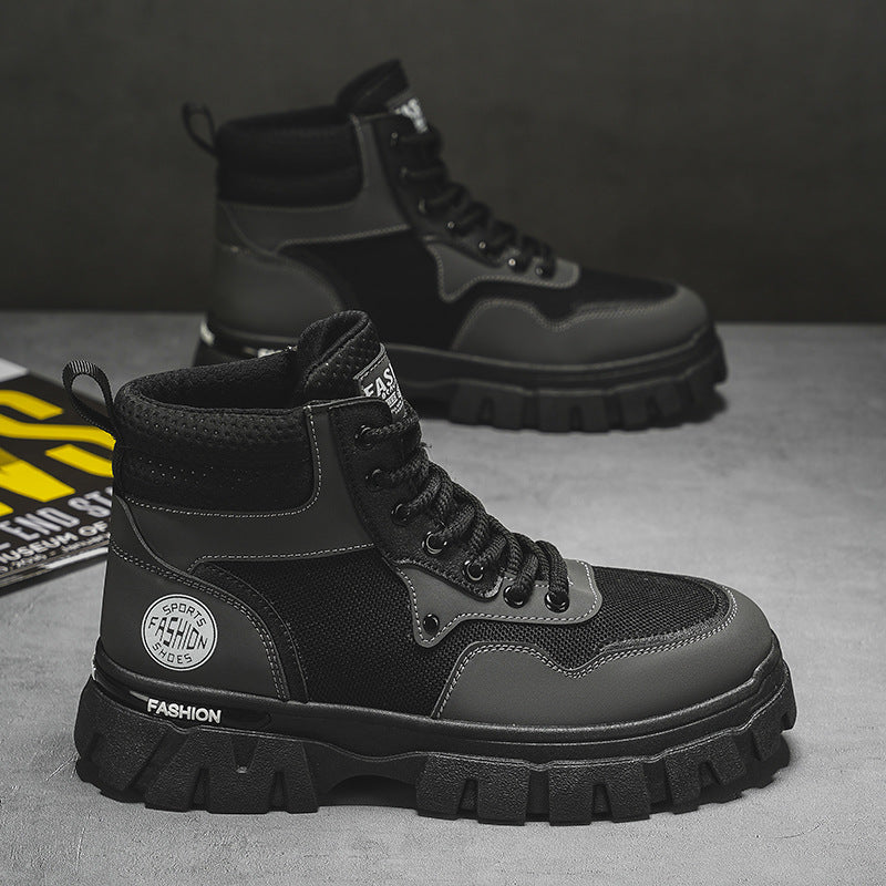 Men's shoes: new autumn 2025 men's martin boots - trendy, versatile work boots, slip-resistant, wear-resistant, thick-soled high-top boots