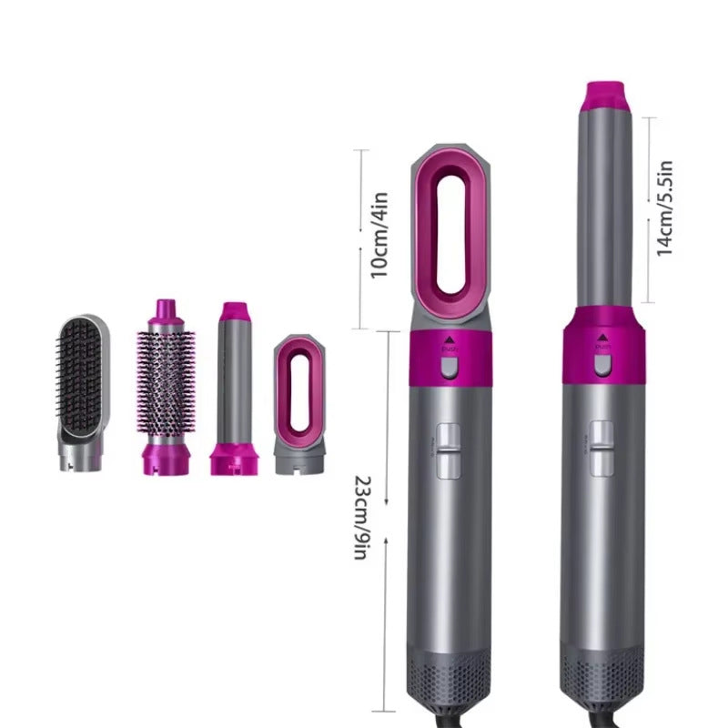 curling iron 5-in-1 hot air comb, hair dryer, curling iron, straight hair comb, hair dryer, automatic hair suction.