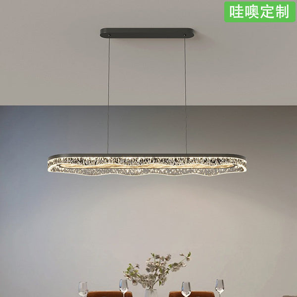 [Wow] Italian minimalist light luxury chandelier modern minimalist highlight eye protection hall rectangular full spectrum main light