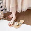 New lightweight women's flip-flops: beach-ready, odor-resistant, casual, stylish korean design with cute floral detail