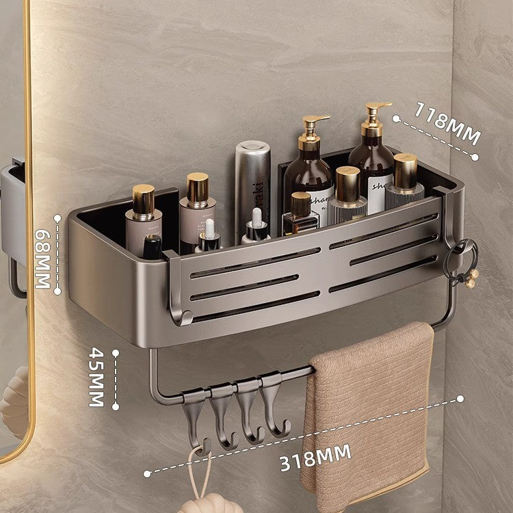 Gun gray bathroom storage rack bathroom toilet punch-free bathroom sink corner wall-mounted storage rack