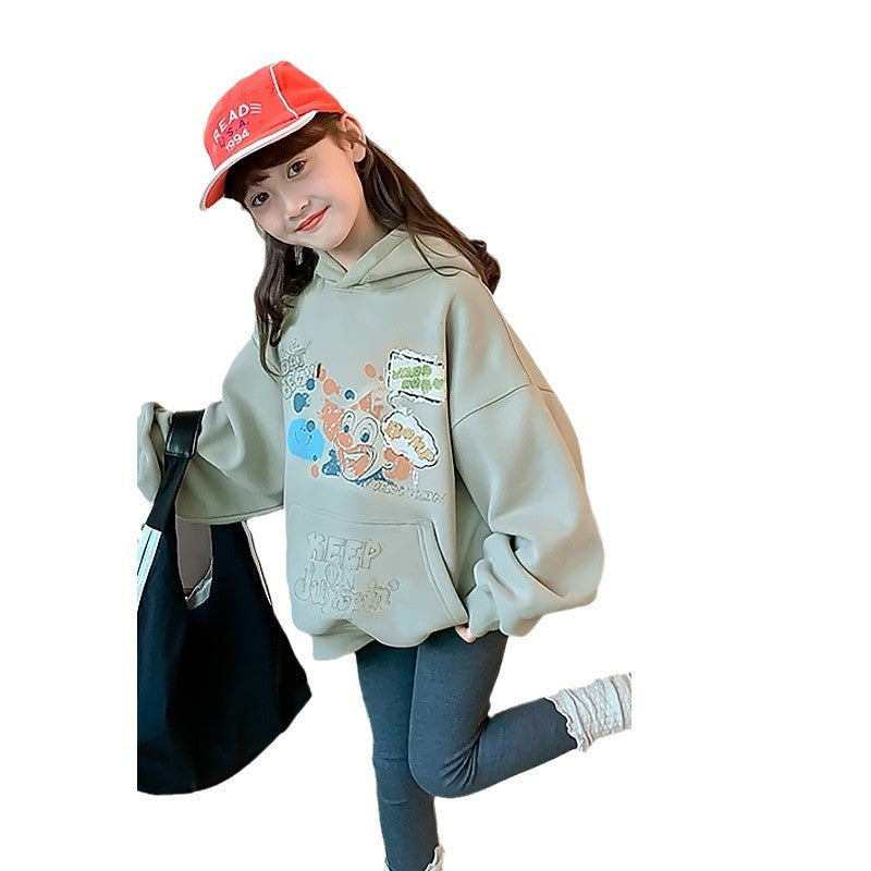 Girls' hooded sweatshirt - new autumn  collection - stylish & casual fleece-lined top for kids & teens - autumn/winter