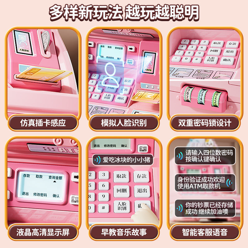 Kids' pretend play atm cash register - educational simulation interactive toy game machine - birthday gift for boys and girls
