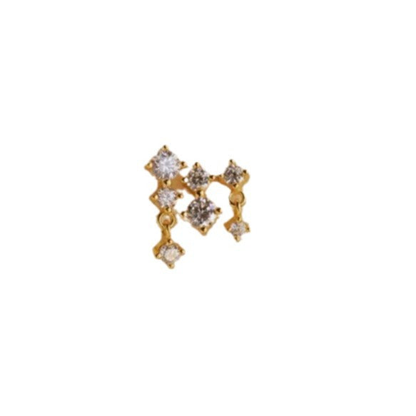 Amazon bestseller: brass electroplated zircon 12 birthstone earrings - elegant & stylish women's fashion jewelry, perfect for cross-border e-commerce