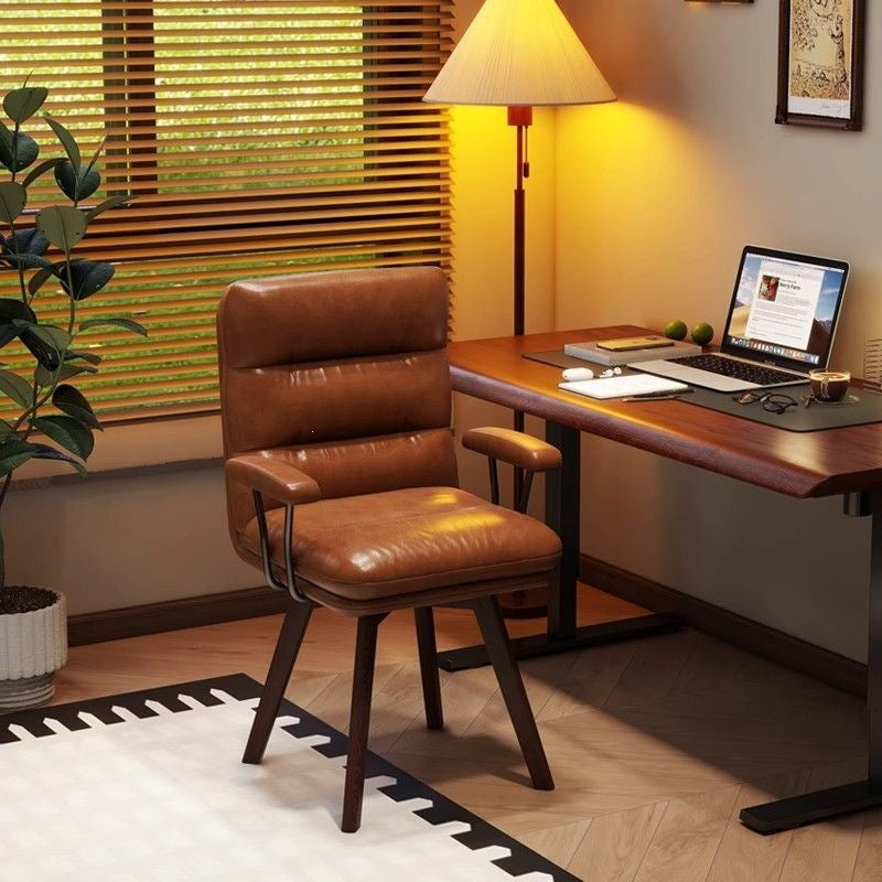 Computer chair for homeaccessible luxuryretrorotatable solid wood chair study desk chair comfortable long sitting bedroom back chair