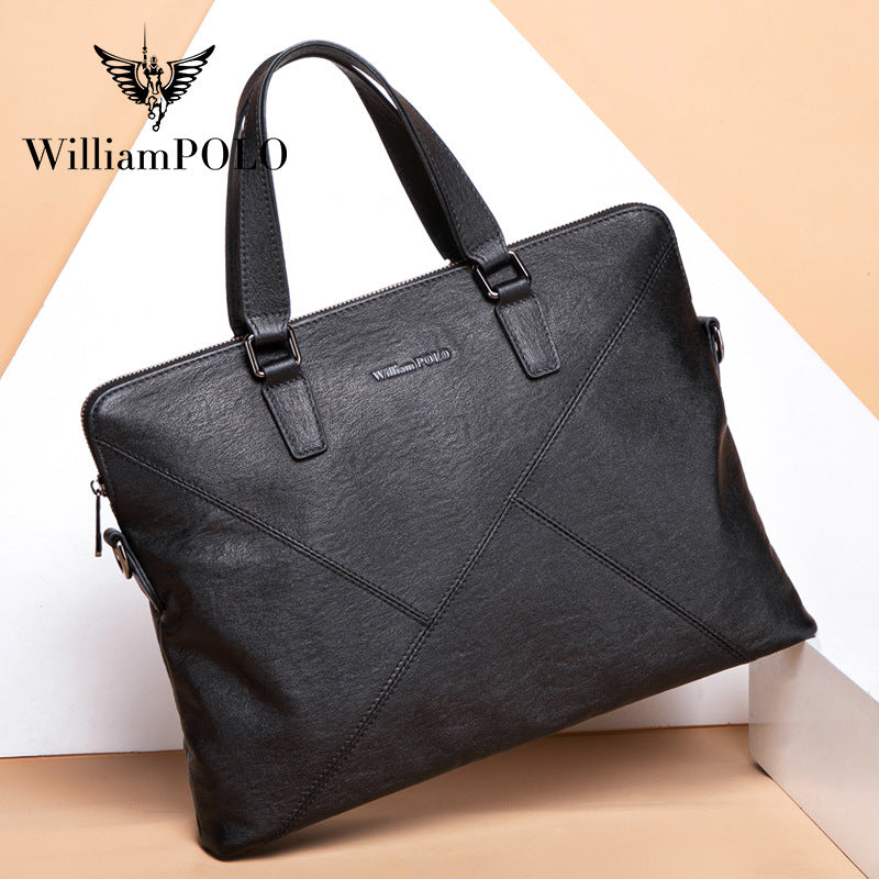 Emperor Paul Men's Briefcase Business Leather Men's Bag Large Capacity Shoulder Crossbody Bag Office Handbag Wholesale