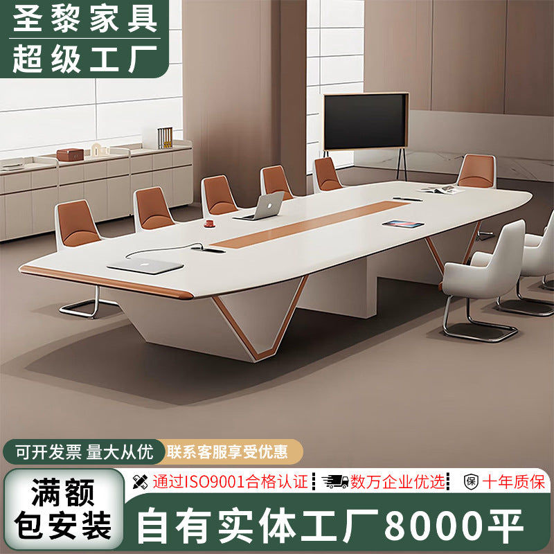 Saint li painted conference room table and chair set - light luxury reception large long table negotiation grand conference table