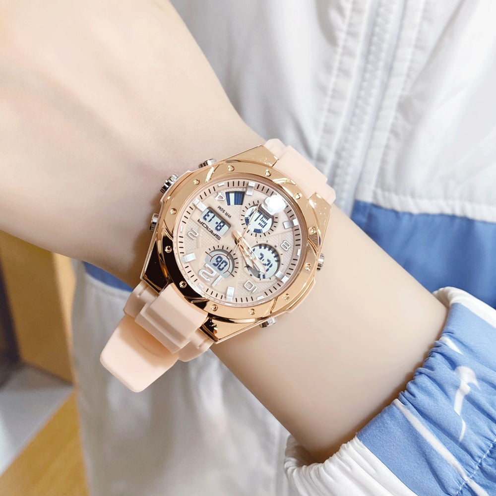 Teen girls' watch - trendy student style, middle & high school, kids' sports watch, luminous, waterproof, multifunctional electronic watch for girls