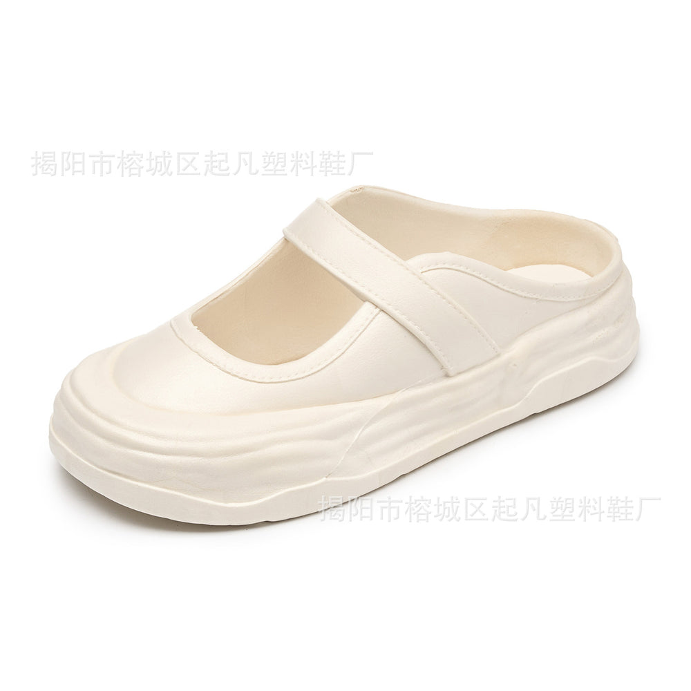 Carefully selected 2026 spring new korean rhinestone casual chunky sole canvas shoes mary jane flats versatile athletic sneakers