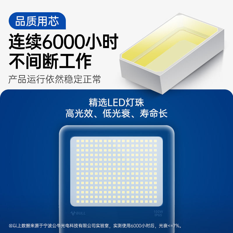 Bull led floodlight outdoor lighting searchlight tree light floodlight projection light garden street light waterproof