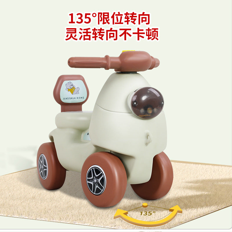 New children's scooter 1-6 years old music light four-wheel anti-rollover balance car baby birthday gift toy car