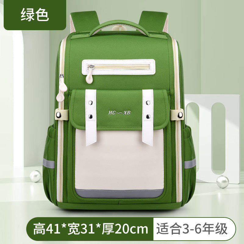 2025 new british style elementary school backpack - grades 1-6, lightweight, large capacity, spine-protecting, hand-carry & shoulder bag