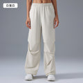 Loose straight-leg casual pants women's waist drawstring jogger pantsworkwear sports pants running fitness paratrooper pants d25087