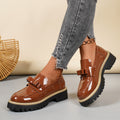 2026 spring new bowknot low-top flats - plus size platform shoes - british style export leather shoes for women - in stock