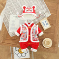 Baby new year's outfit winter cotton-padded jumpsuit baby chinese new year festive red clothes infant cotton-padded outing clothes