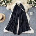 Casual pants  summer fairy gentle style versatile high waistloose wide leg culottes cover flesh and crotch chiffon pants