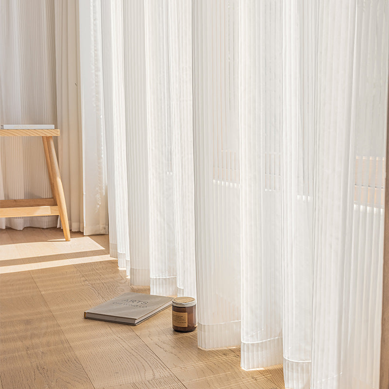 Japanese vertical blind sheer curtain - light filtering, privacy ensuring, dreamy sheer window treatment - premium quality bedroom curtains - shaoxing wholesale