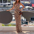 summer new women's fashion: european & american style cross-border dress - trendy casual polka dot a-line slip maxi dress