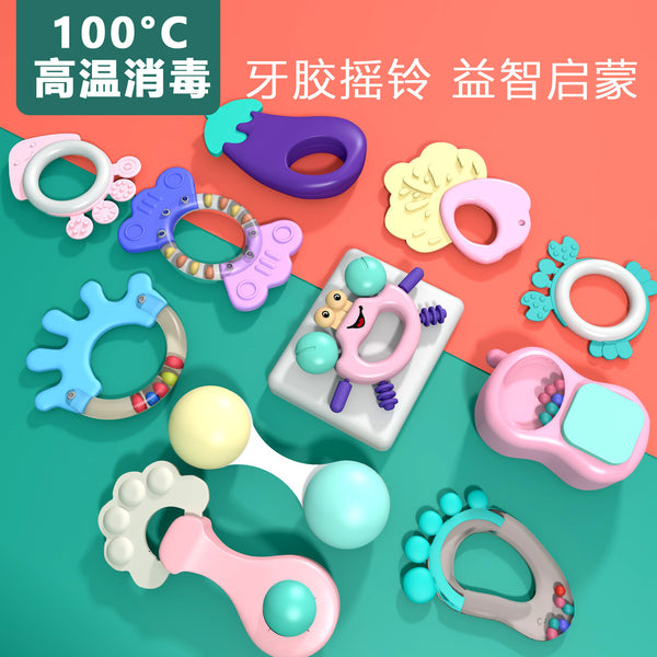 Cross-border  baby hand rattle toy toothpaste puzzle early education 3 months baby toddler newborn 5 boys and girls