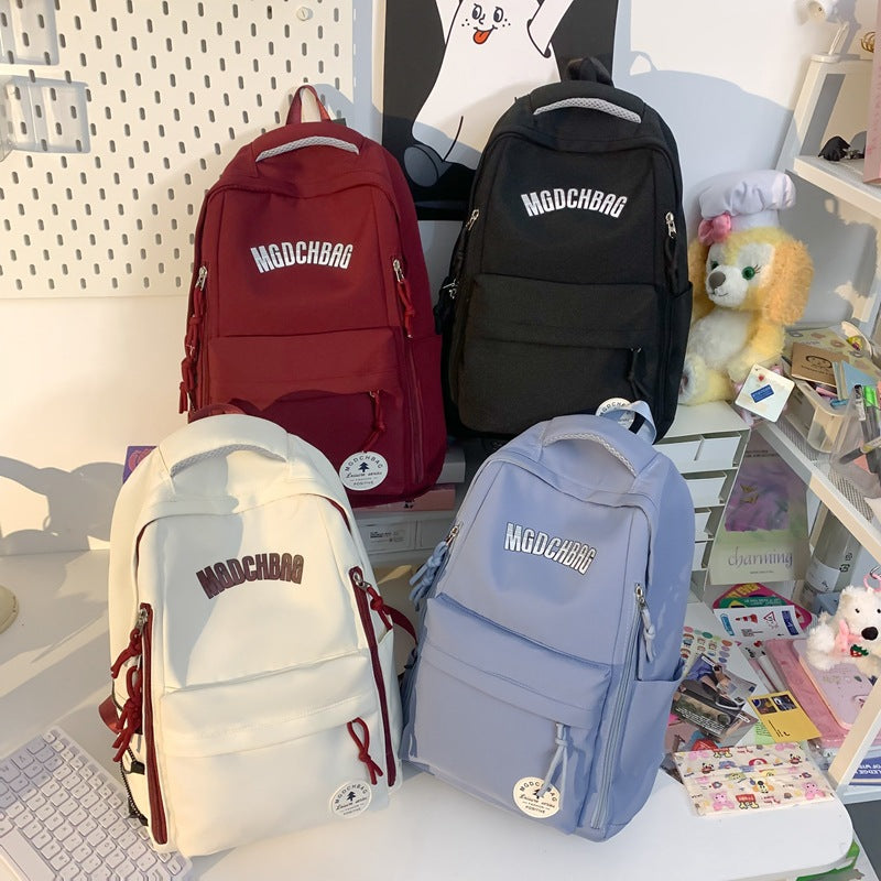 School bag Female college student Japanese Hong Kong style large-capacity backpack Male high school student Middle school student leisure travel backpack