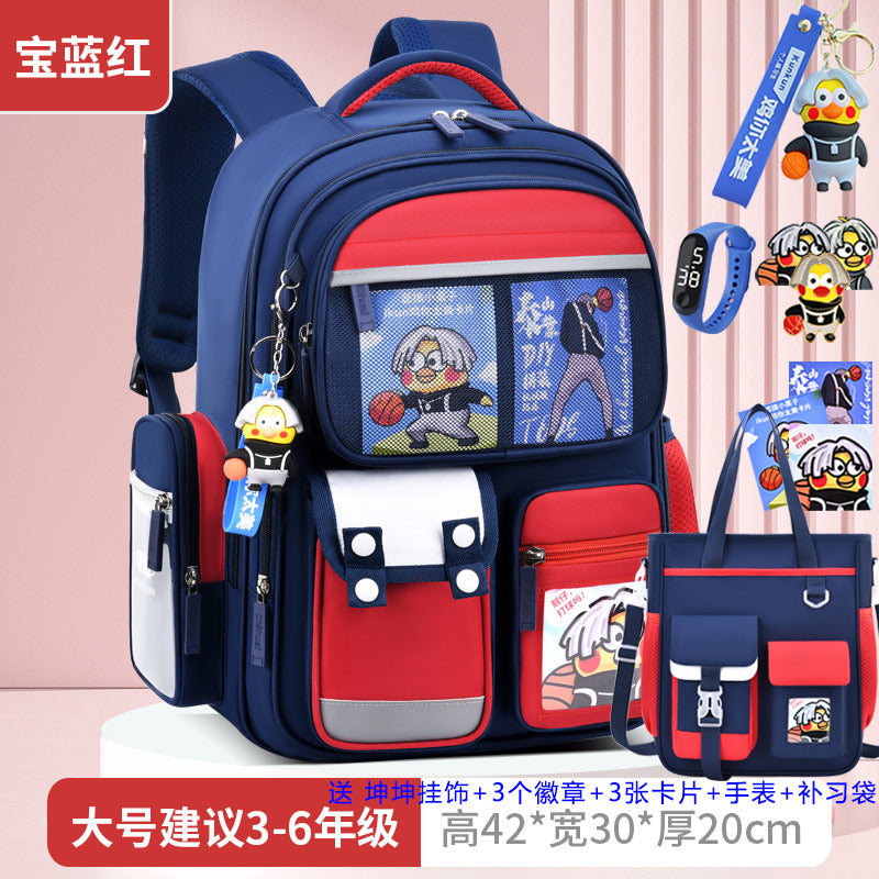 2026 new children's backpack for boys, elementary school grades 1-6, boys' and girls' spine-protecting, weight-reducing double shoulder bag