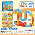 electric magnetic rail car small train kids educational toy assemble building block high-speed rail magic stereo toy