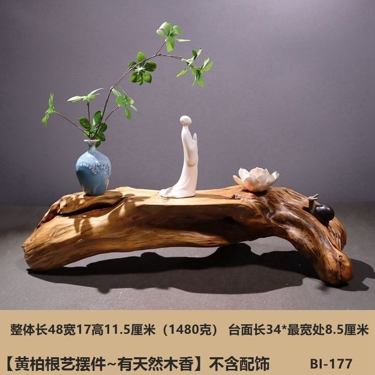 Weathered dead wood ornaments 2 thuja root carving bonsai bottom base tea ceremony tea room tea table dry tea table