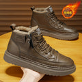 Winterfleece-linedboots men's shoes waterproofnon-slip chef shoes trendyeasiest for match leather shoes thickenedheattech short boots cotton shoes