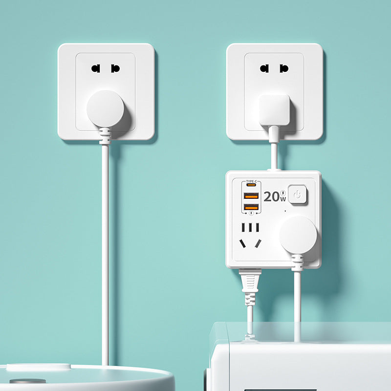 86-type socket with usb fast charging, one-to-multiple usb home power strip adapter, multi-function socket