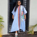 European and american cross-border african women's clothing  spring new arrival: elegant plus size printed loose v-neck robe dress