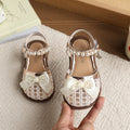 Vancahao kids' beaded closed-toe sandals,  summer new korean style bowknot girls' princess sandals, beach shoes