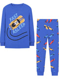 Exclusively for foreign trade platforms: children's pajama sets, autumn and winter styles, featuring unique dinosaur designs for boys, long-sleeved loungewear sets