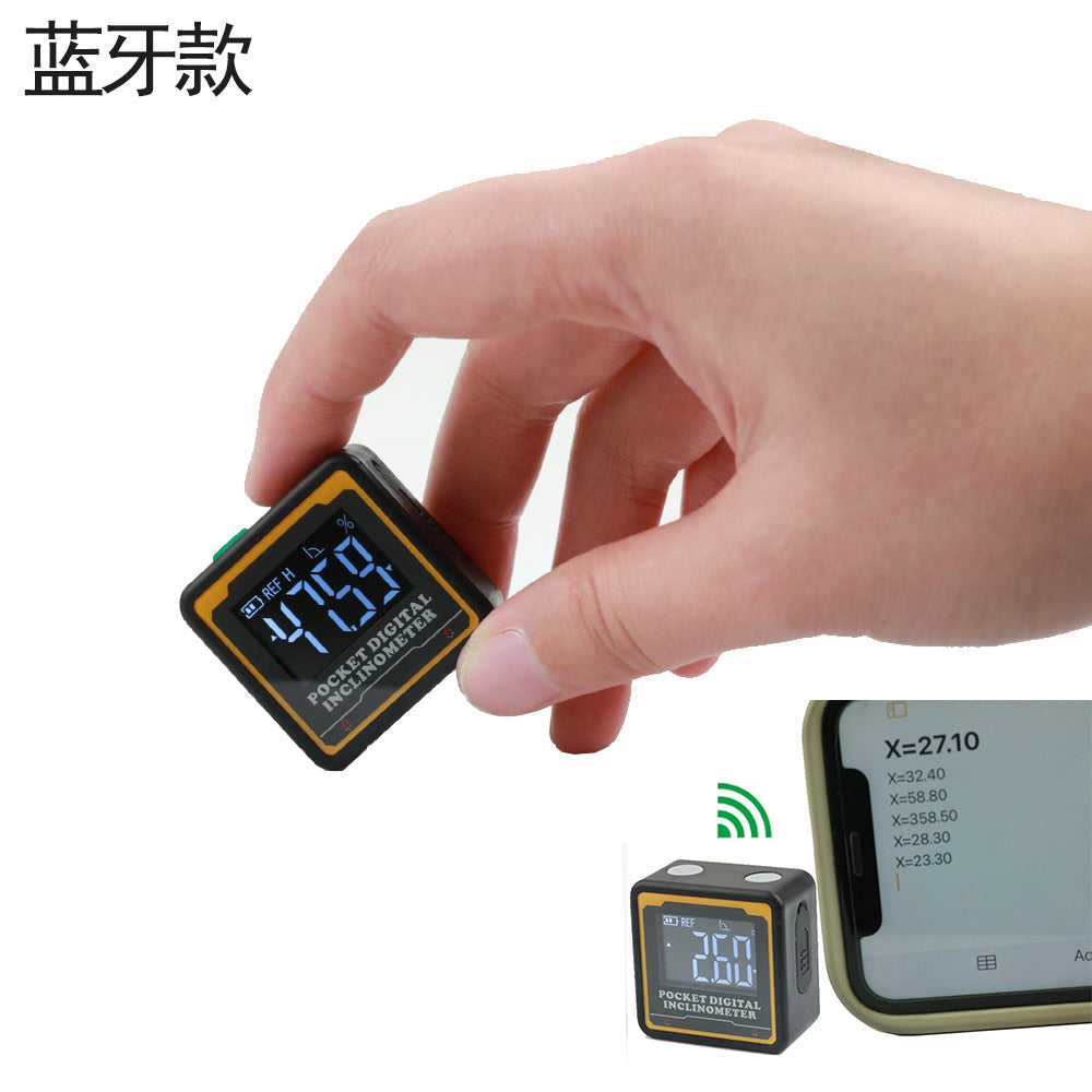 HUOTO new miniature pocket tilt box, electronic digital display Bluetooth tilt meter, angle measuring instrument, slope meter
