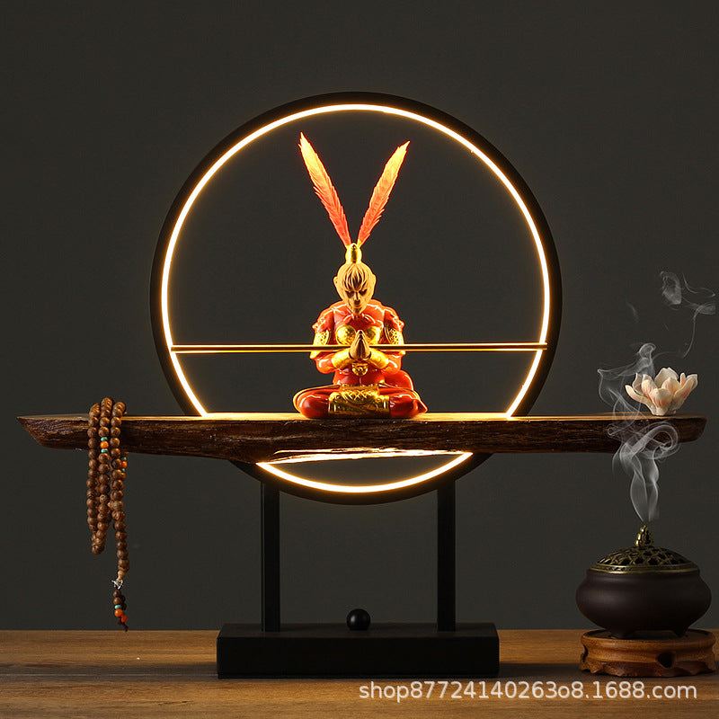 Sun wukong table lamp bedroom bedside creative stylish jiang ziya art living room tea table town entrance decoration remote control