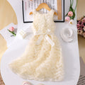 Girls' (toddler) dress, elegant party dress with 3d wavy stripes